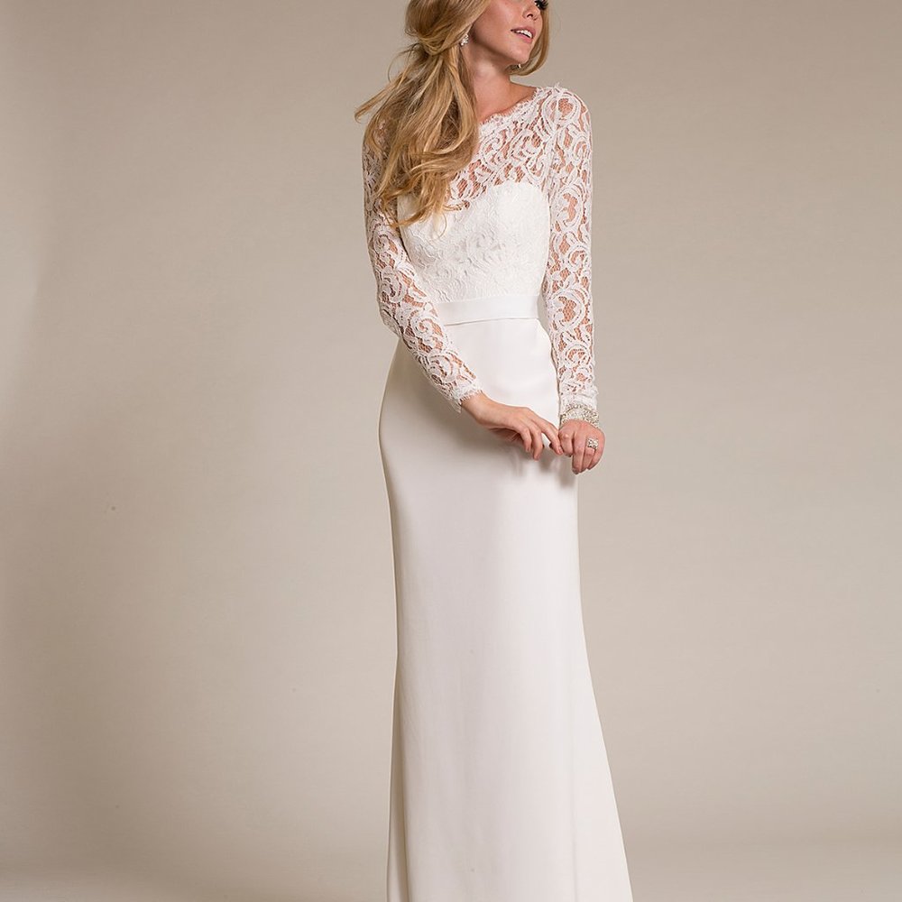 Amy Kuschel Jules Long Sleeve Wedding Gown Size 10